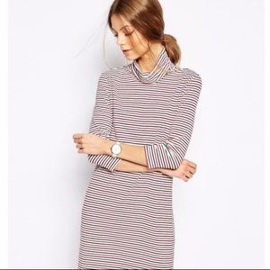 Asos Karly Striped High Neck Dress